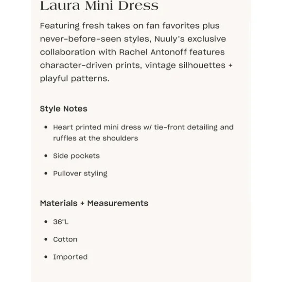 Rachel Antonoff Long Sleeve Mini Laura Dress 100% Cotton Heart Cookies Tie Neck - Picture 4 of 12